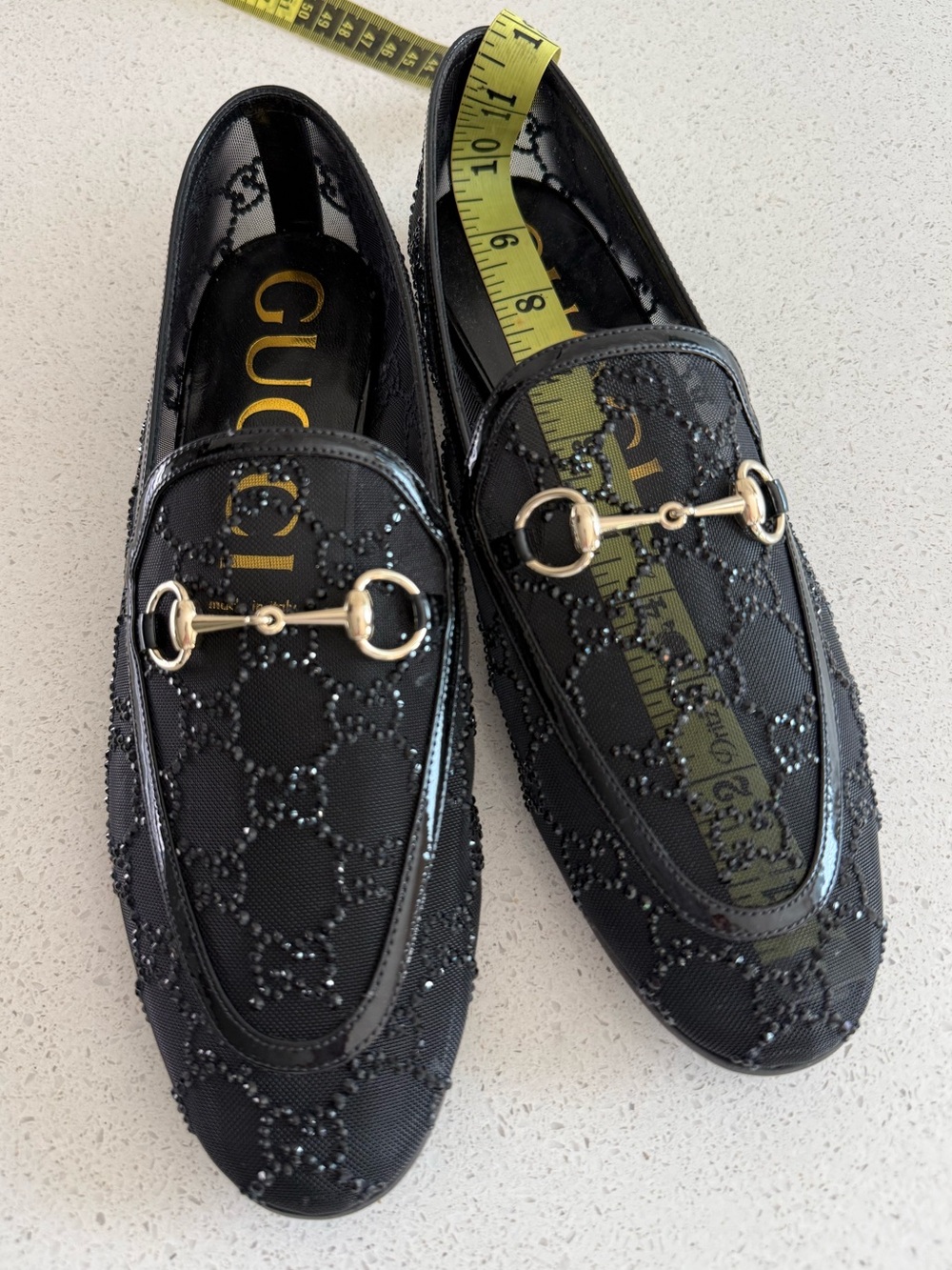 Gucci GG Jordan Loafers Crystal/Mesh Black Size EU 39 US 9 - Picture 6 of 9